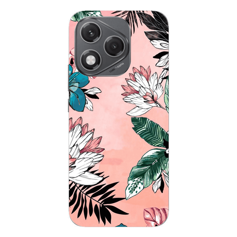 Honor 400 Lite Tropical flowers Transparent Silicone TPU Θήκη